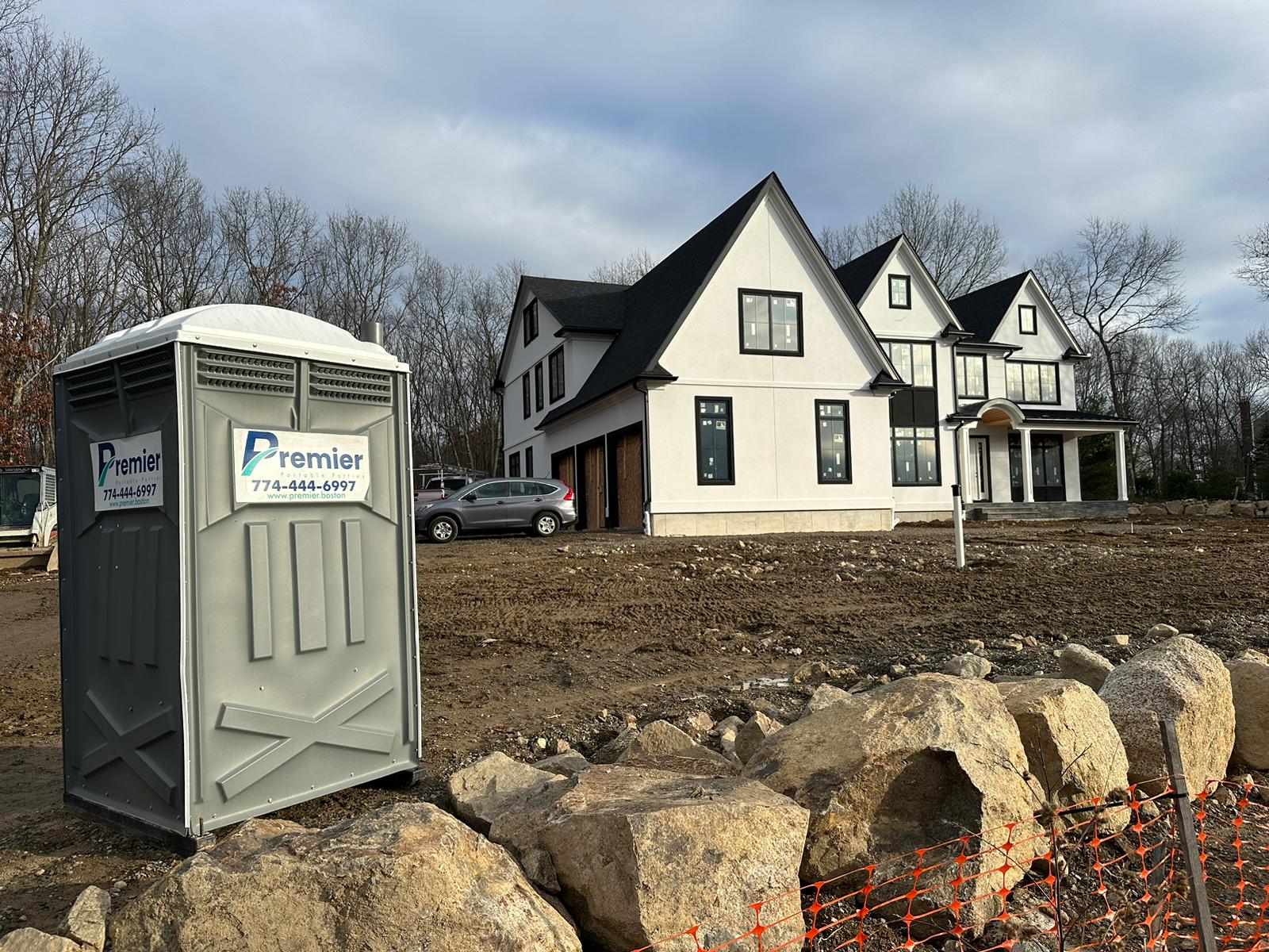 Premier portable restroom equipment prepared for service in Marshfield Massachusetts