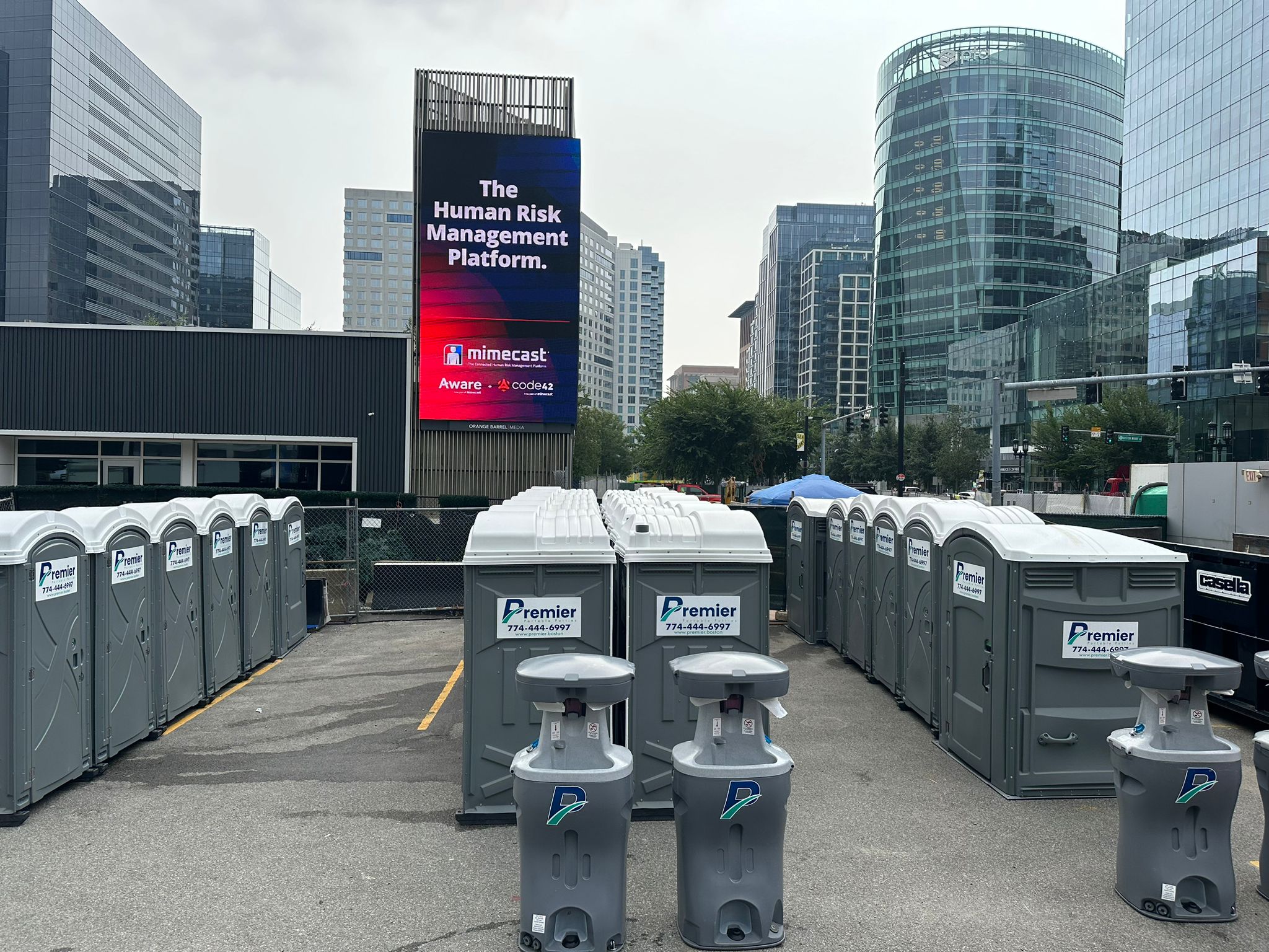 Premier portable toilets and handwashing stations prepared for Marshfield Massachusetts service